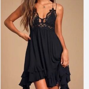 Free People Black Lace Dress